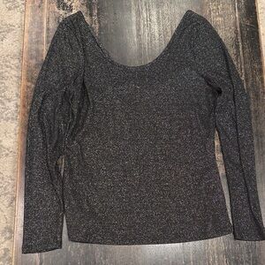 Who What Wear Glittery Black Top